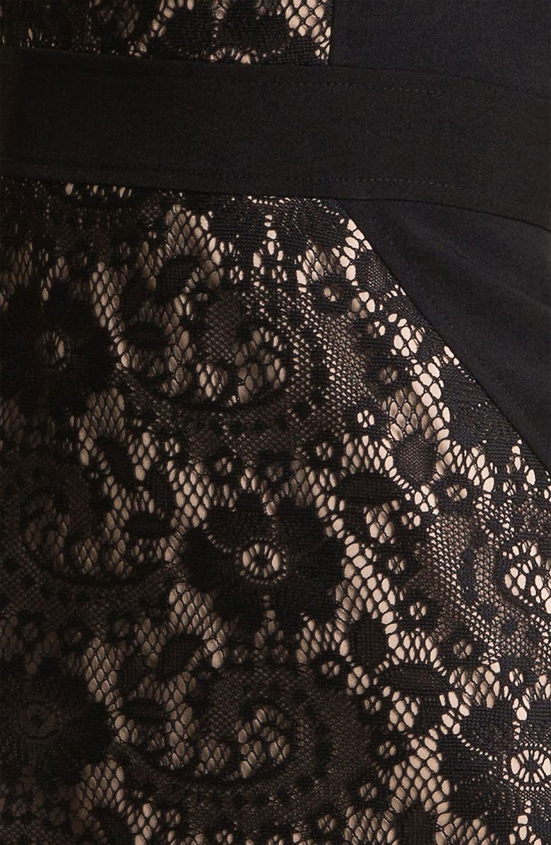 Adrianna Papell Lace Inset Crepe Sheath Dress, Alternate, color,