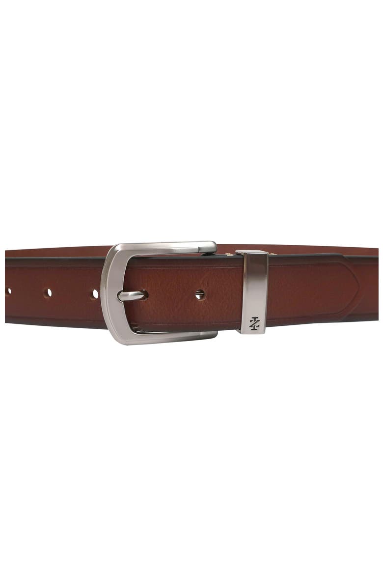 Mens Leather Jean Belt Metal Keeper, Alternate, color, Cognac