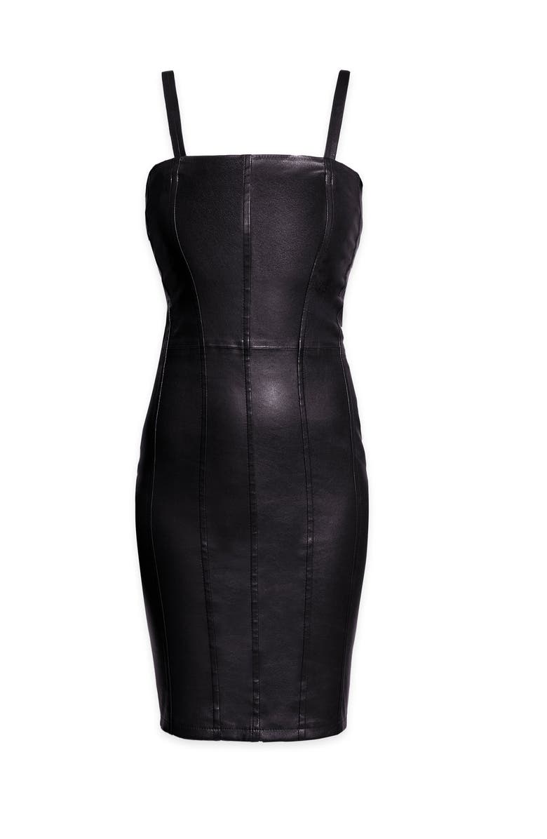 AS by DF Revenge Stretch Leather Dress, Alternate, color, Black