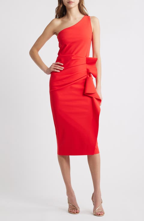 Nihal Side Ruffle One-Shoulder Cocktail Dress