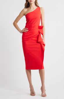 Chiara Boni La Petite Robe Nihal Side Ruffle One-Shoulder Cocktail Dress