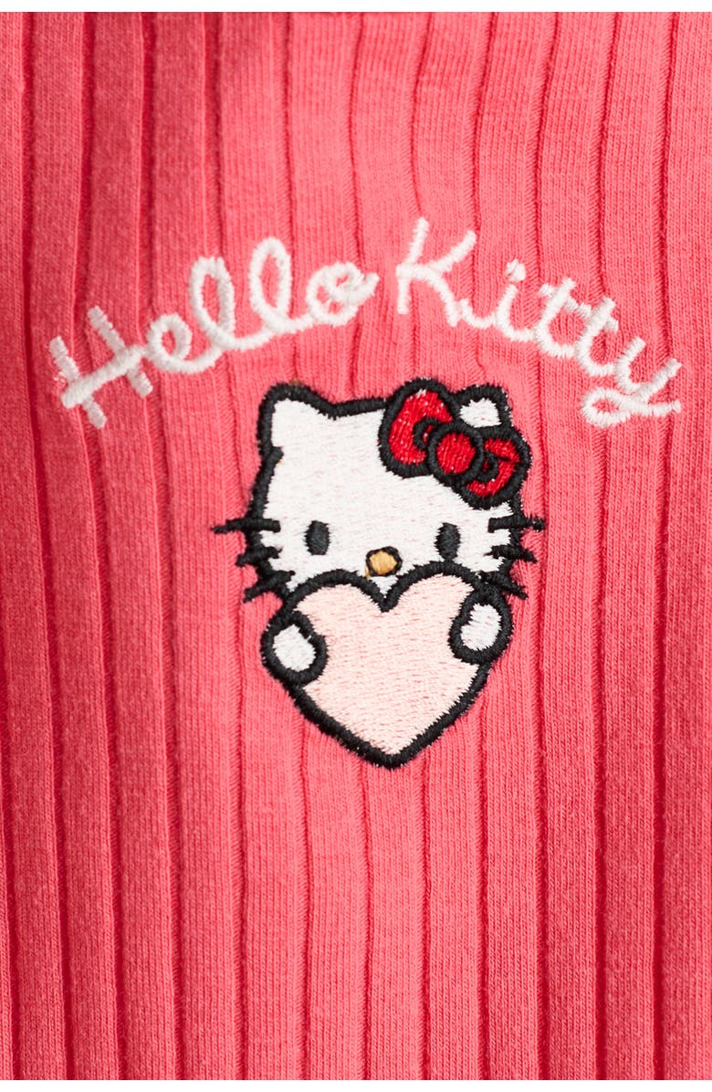 H&M Embroidered-motif Muslin-skirt Dress, Alternate, color, Red/Hello Kitty