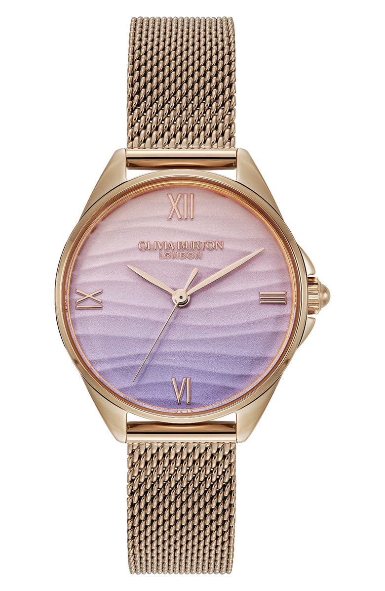Olivia Burton Azure Mesh Strap Watch, 30mm, Main, color, 