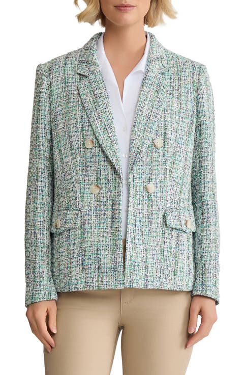 Faux Double Breasted Tweed Jacket
