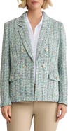 Jones New York Faux Double Breasted Tweed Jacket