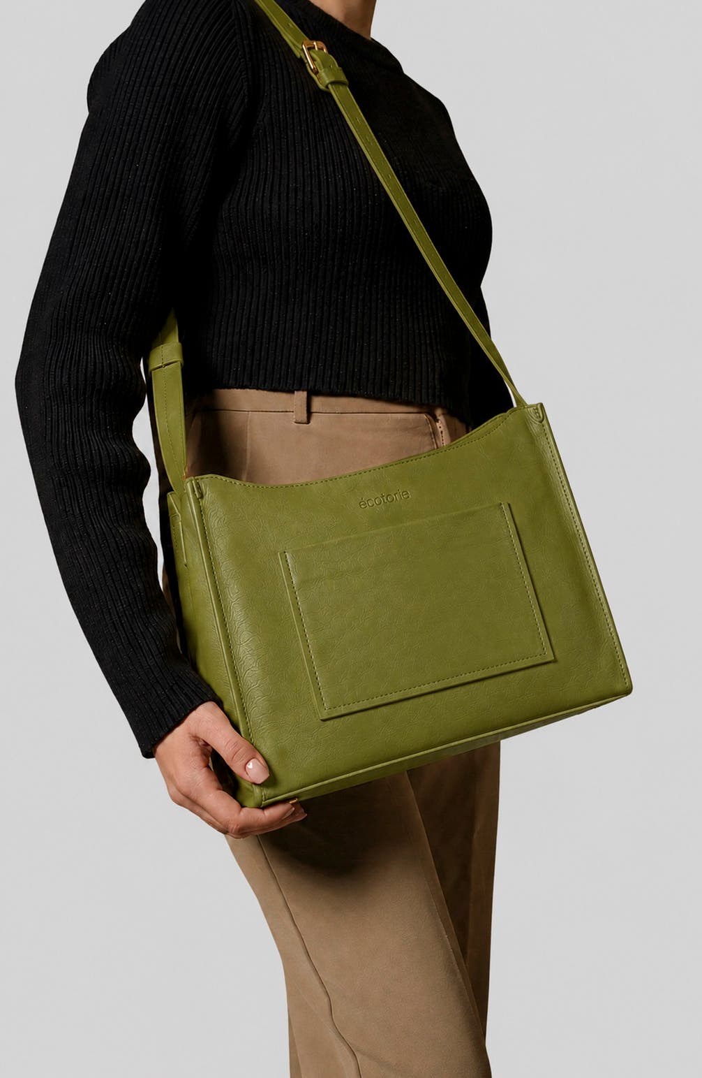 Brigitte Leather Crossbody Bag, Alternate, color, SEA KELP
