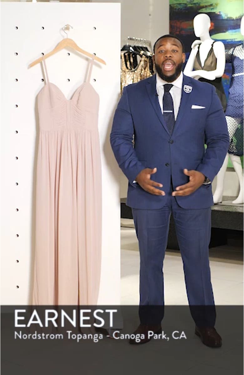 Ruffle Detail A-Line Chiffon Gown, sales video thumbnail