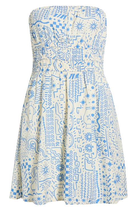 In the Sky Strapless Minidress