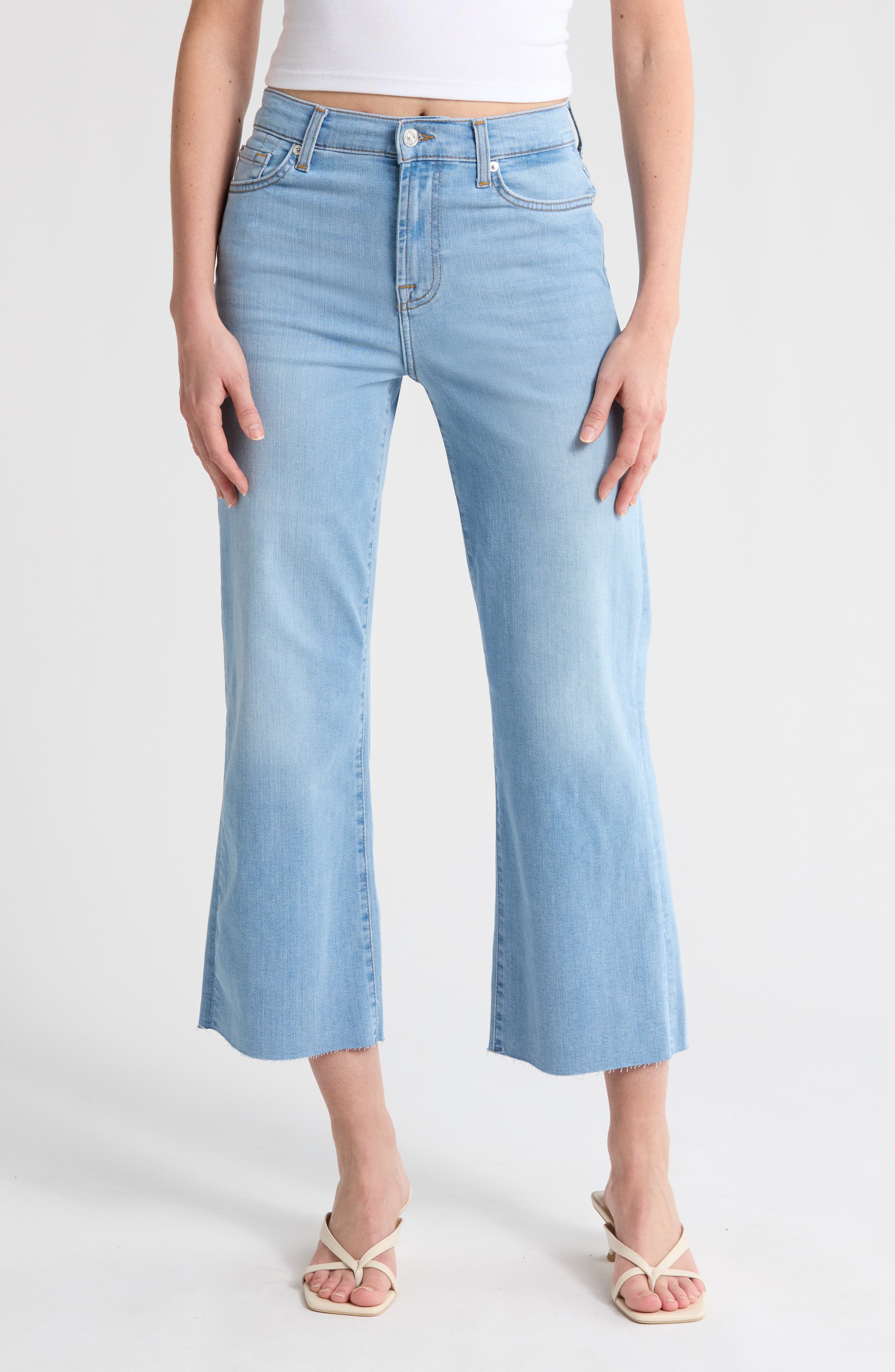 7 For All Mankind Alexa High Waist Crop Wide Leg Jeans