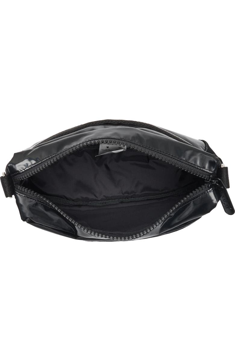 LeSportsac East/West Phone Crossbody Bag, Alternate, color, Black Shine