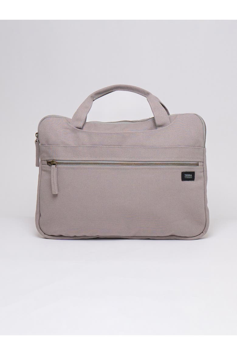 Organic Cotton Laptop Sleeve With Handles, Main, color, Cloud Grey
