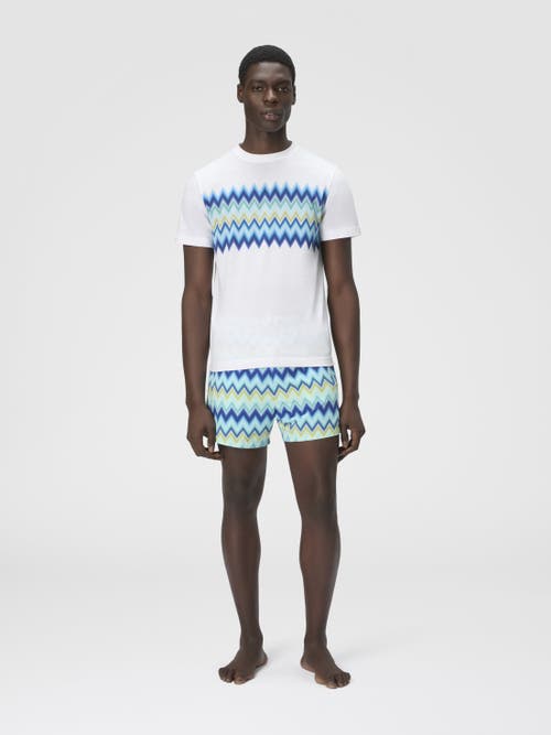 Missoni Short Sleeve T-shirt With Zigzag Insert In White