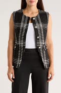 Ellen Tracy Plaid Textured Vest