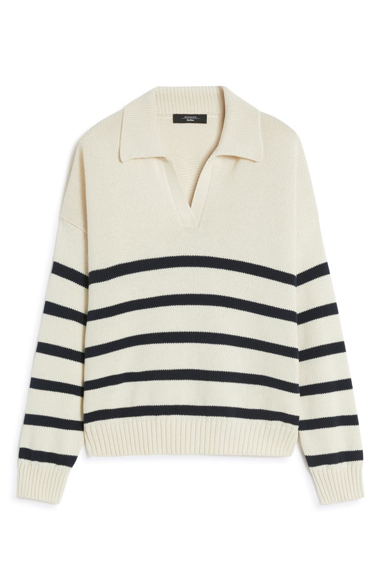 Weekend Max Mara Panfilo Stripe Polo Sweater, Alternate, color, Navy