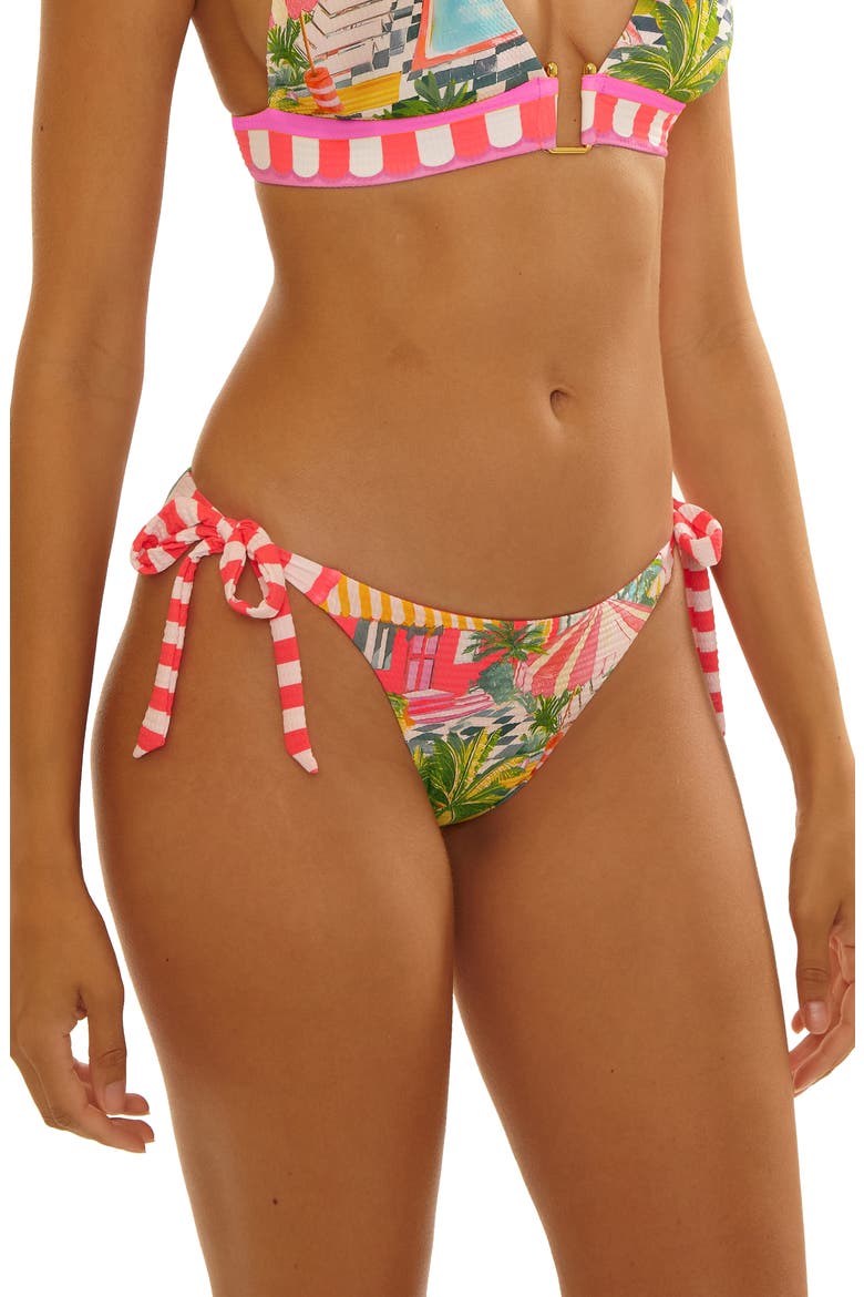 Miami Beach Side Tie Bikini Bottoms, Alternate, color, CORAL MULTI