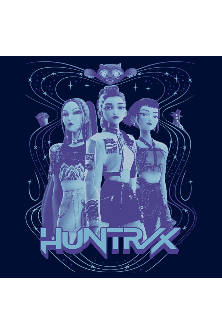 Boy's KPop Demon Hunters Huntrix Honmoon  Graphic T-Shirt, Alternate, color, Navy Blue