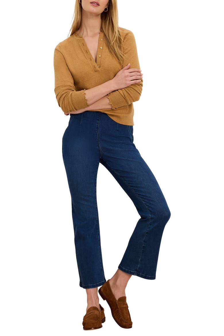 Henley Ruffle Sweater, Alternate, color, CARAMEL