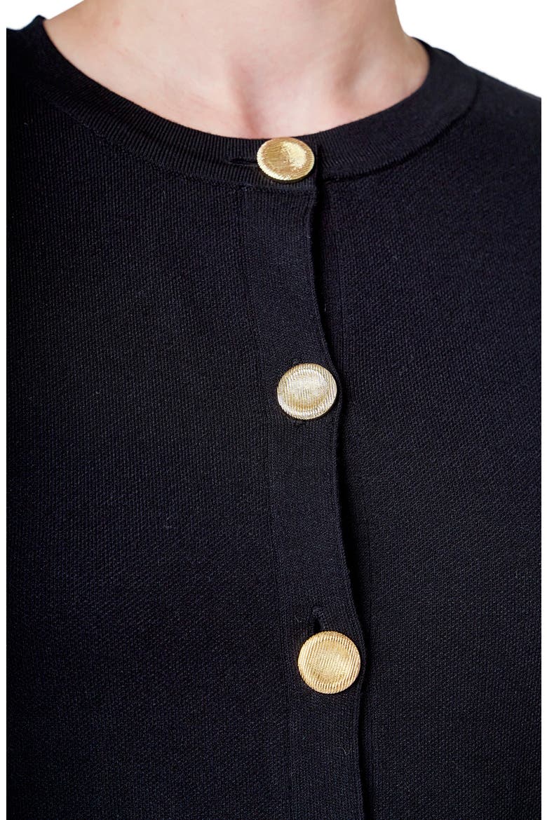 Short Sleeve Cardigan, Alternate, color, BLACK