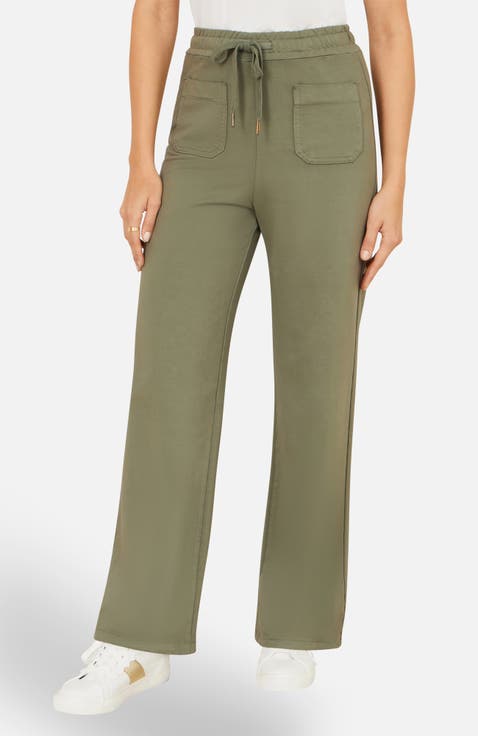 Relaxed Stretch Wide Leg Trousers