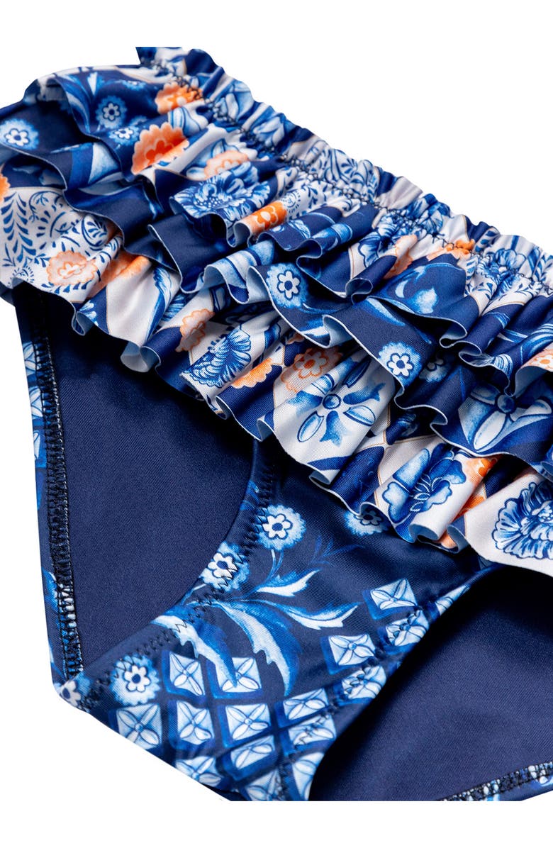 Agua Bendita Kids' Azure Moniz Ruffle Two-Piece Swimsuit, Alternate, color, Blue Multicolor