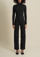 Contessa Mills Arcana Slim-Fit Mid-Rise Leather-Trim Jeans