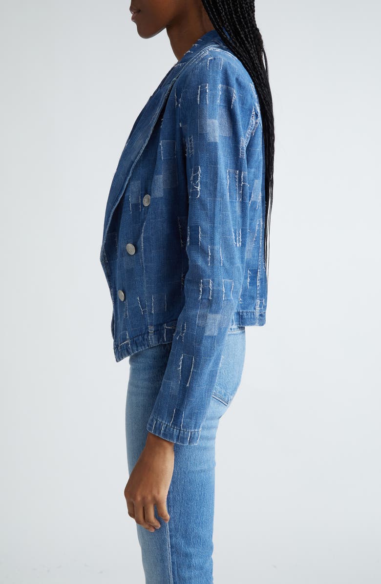 L'AGENCE Wayne Denim Double Breasted Crop Jacket, Alternate, color, Tucson