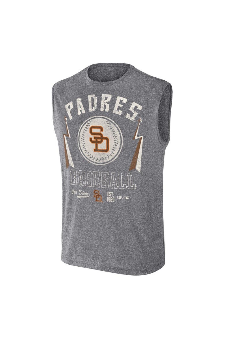 Men's Darius Rucker Collection by Fanatics Charcoal San Diego Padres Relaxed-Fit Muscle Tank Top, Alternate, color, Charcoal