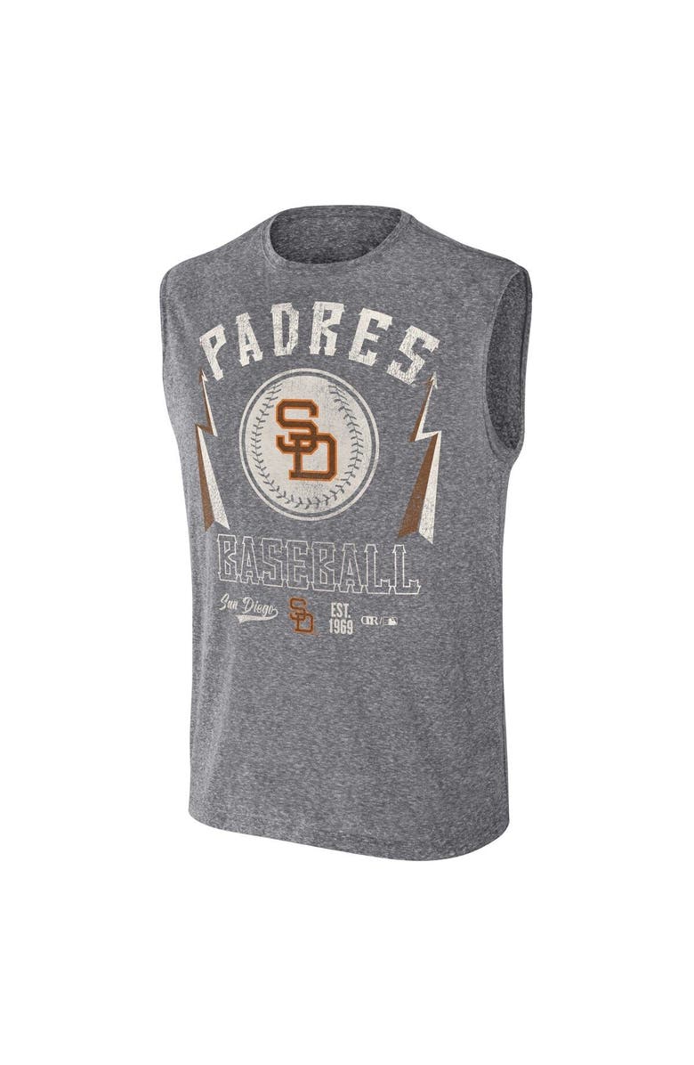 Darius Rucker Collection by Fanatics Men's Darius Rucker Collection by Fanatics Charcoal San Diego Padres Relaxed-Fit Muscle Tank Top, Alternate, color,