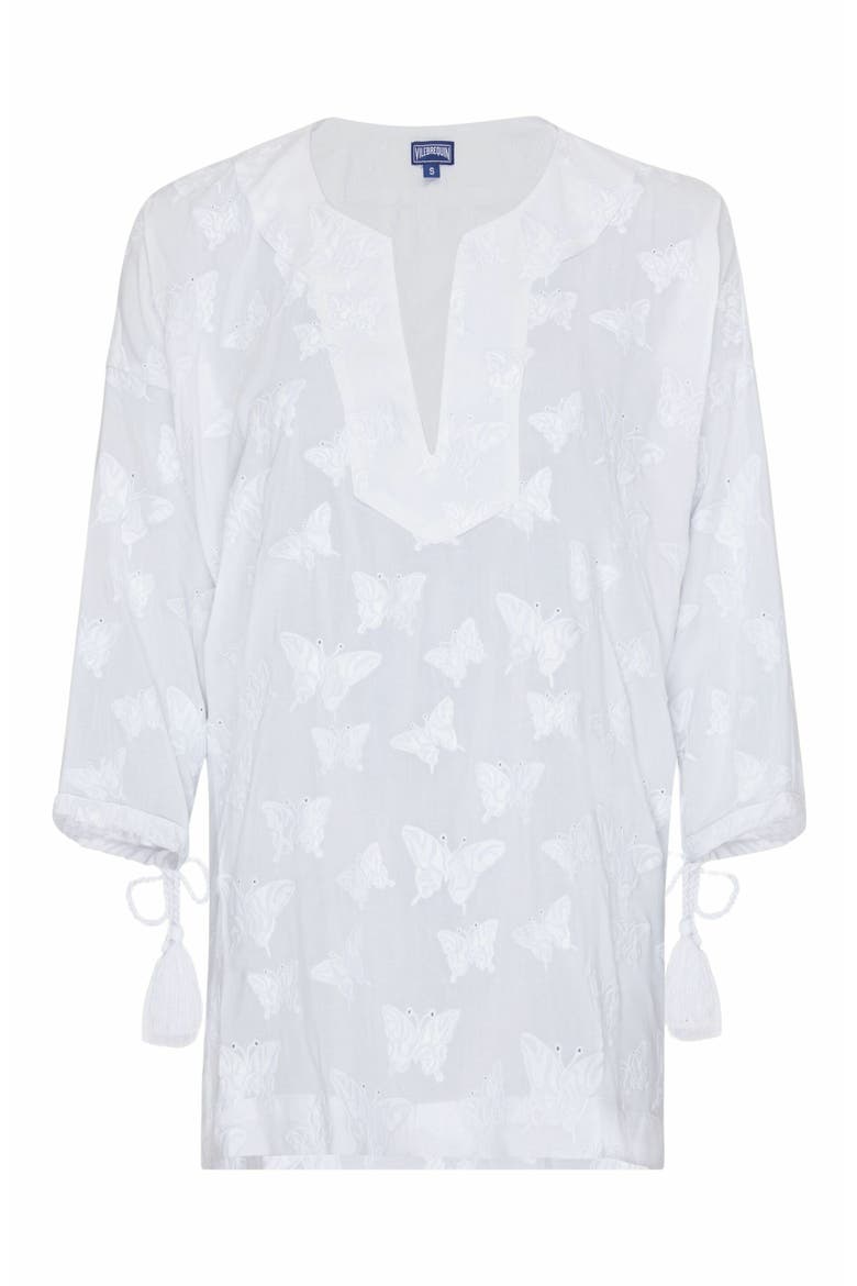 Women's Disco Butterflies Rayon Dress, Alternate, color, BLANC