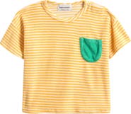 Bobo Choses Yellow Stripes Terry Cloth T-Shirt