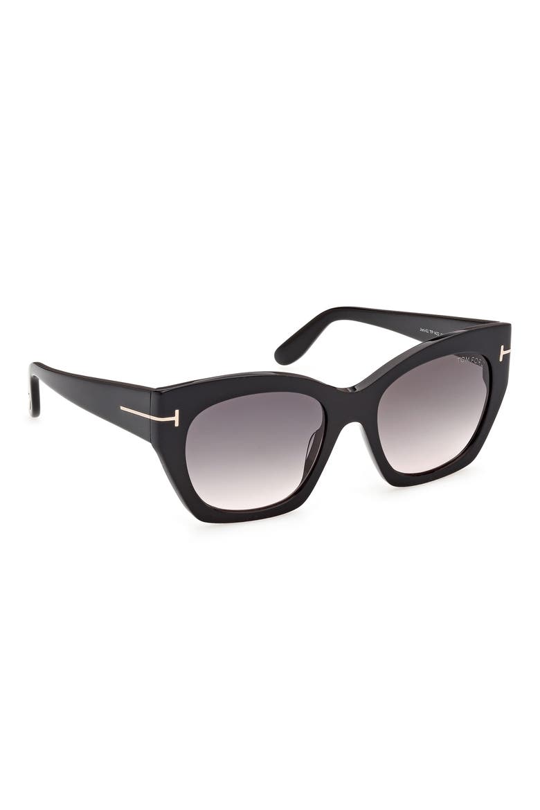 Joni 54mm Gradient Butterfly Sunglasses, Alternate, color, BLACK / ROSE GOLD / SMOKE