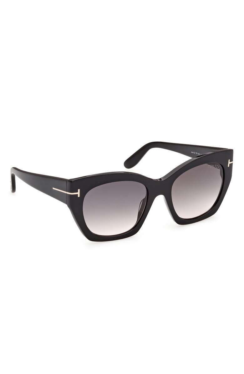 TOM FORD Joni 54mm Gradient Butterfly Sunglasses, Alternate, color, Black / Rose Gold / Smoke