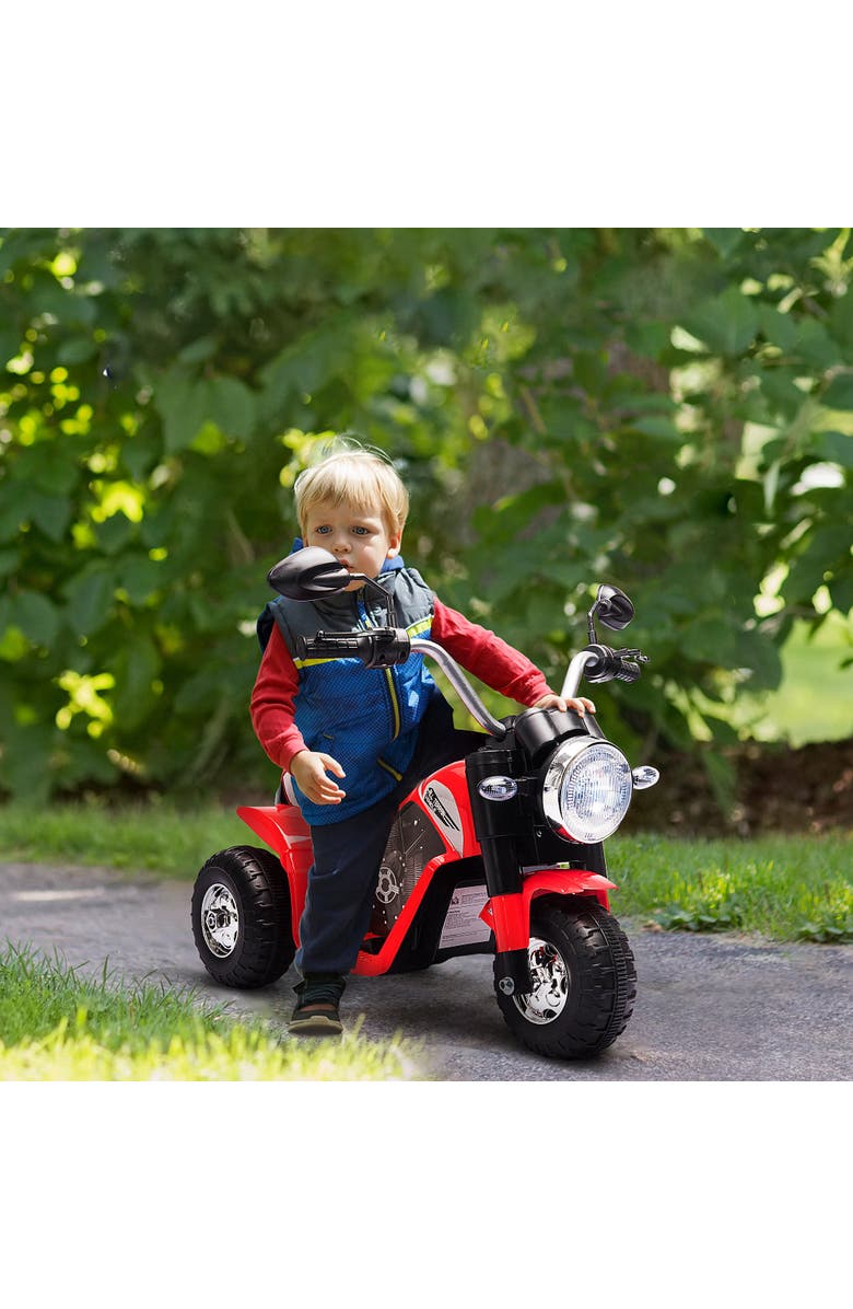 Aosom Kids Electric Dirt Bike, 6V, 3-Wheel, Horn, Headlights, Realistic Sounds, Alternate, color,