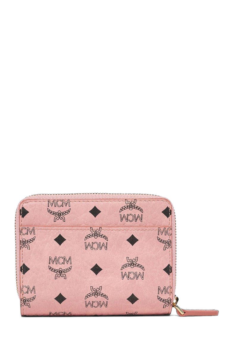 Aren Brass Plate Wallet in Visetos, Alternate, color, Soft Pink