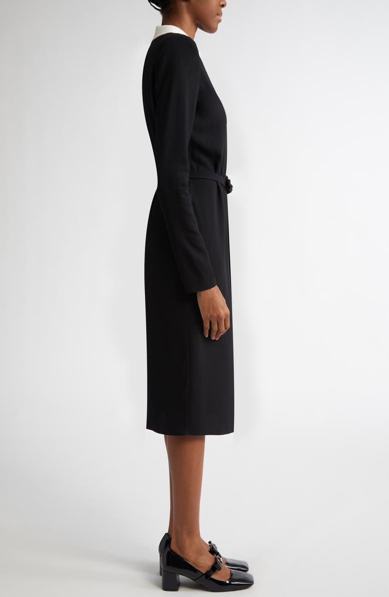 Versace Double Collar Belted Long Sleeve Shirtdress, Alternate, color,