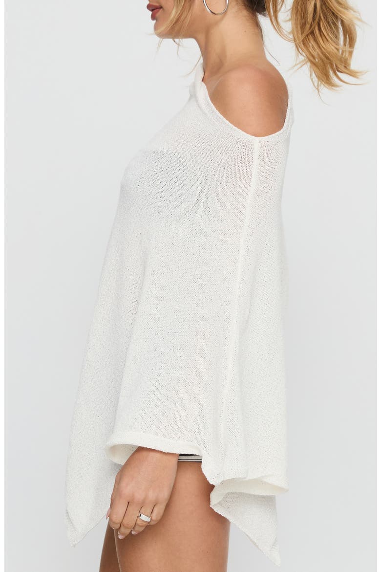 Rouse One-Shoulder Poncho, Alternate, color, WHITE