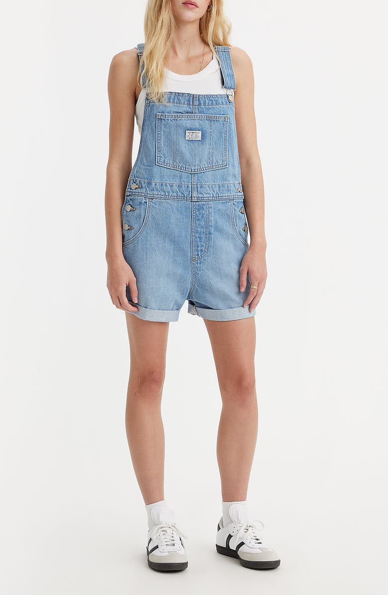 Levi's<sup>®</sup> Cuffed Hem Denim Shortalls, Main, color,
