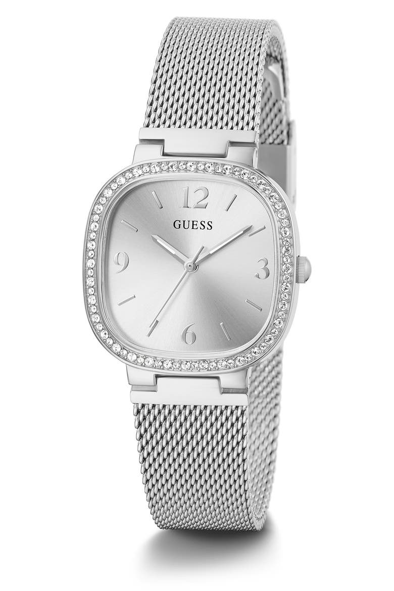 Analog Mesh Bracelet Watch, 32mm, Alternate, color, SILVER TONE