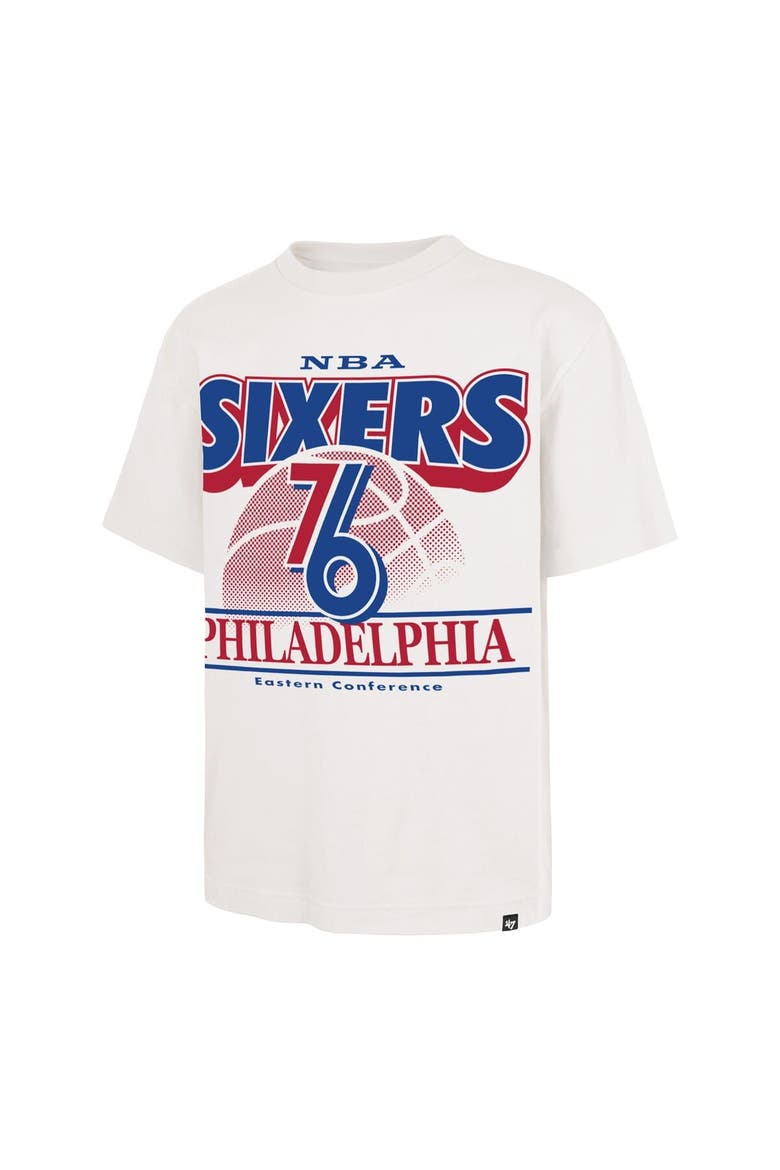 Men's '47  White Philadelphia 76ers City Edition Shifty Foundation T-Shirt, Alternate, color, White