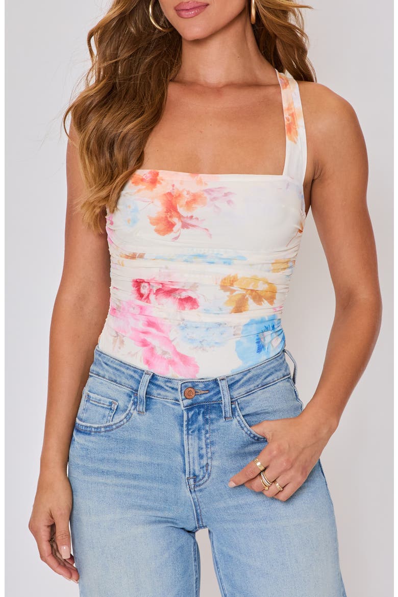 Laken Floral Mesh Tank, Main, color, CREAM MULTI