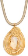 Kenneth Jay Lane Wire Wrapped Crystal Pendant Necklace