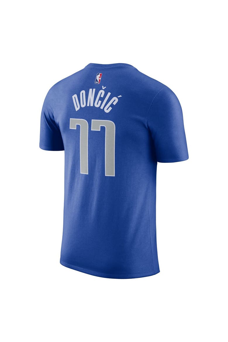 Men's Nike Luka Dončić Blue Dallas Mavericks Icon 2022/23 Name & Number T-Shirt, Alternate, color, Blue