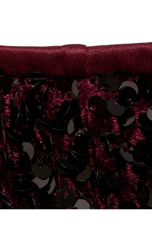 Mango Xturner Sequin Shorts In Burgundy