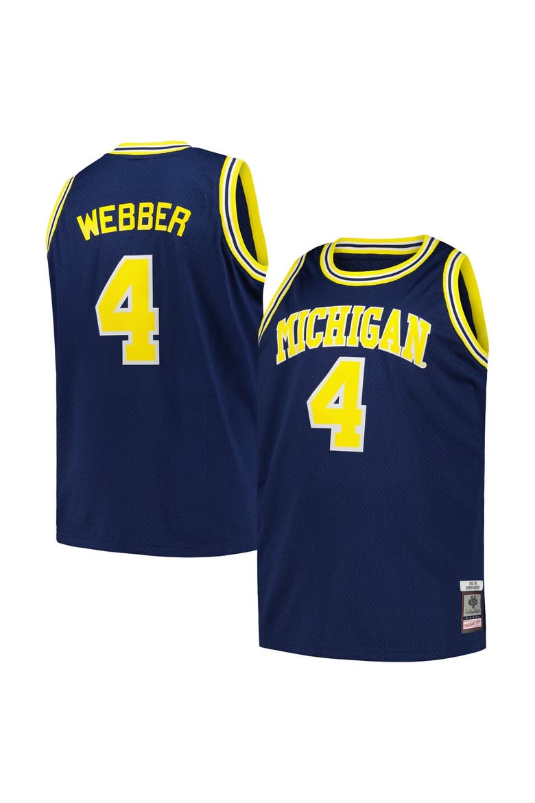Men's Mitchell & Ness Chris Webber Navy Michigan Wolverines 1991/92 Big & Tall Swingman Jersey, Main, color, Navy
