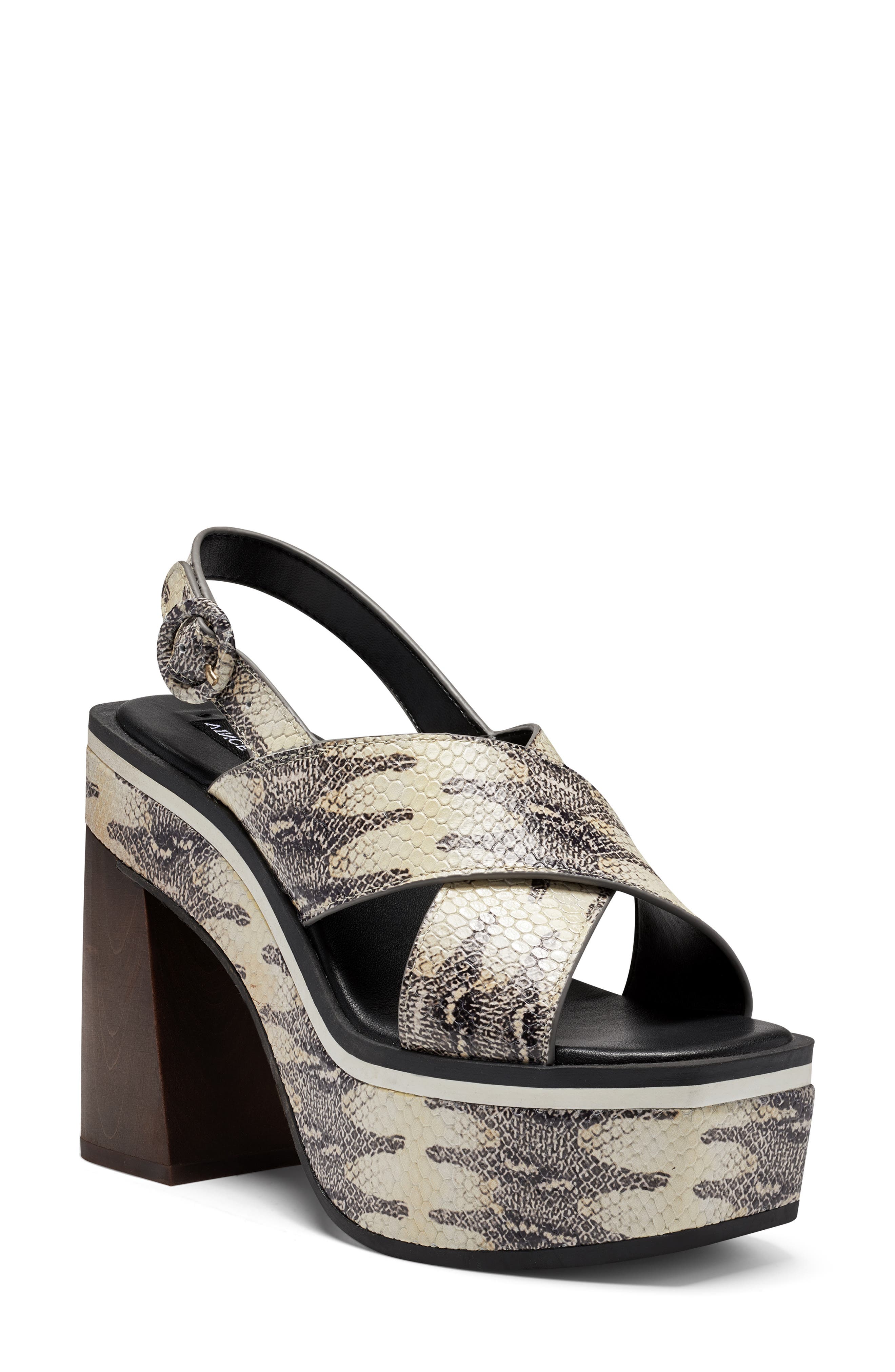 Celosia Slingback Sandal, Main, color, BLACK / WHITE