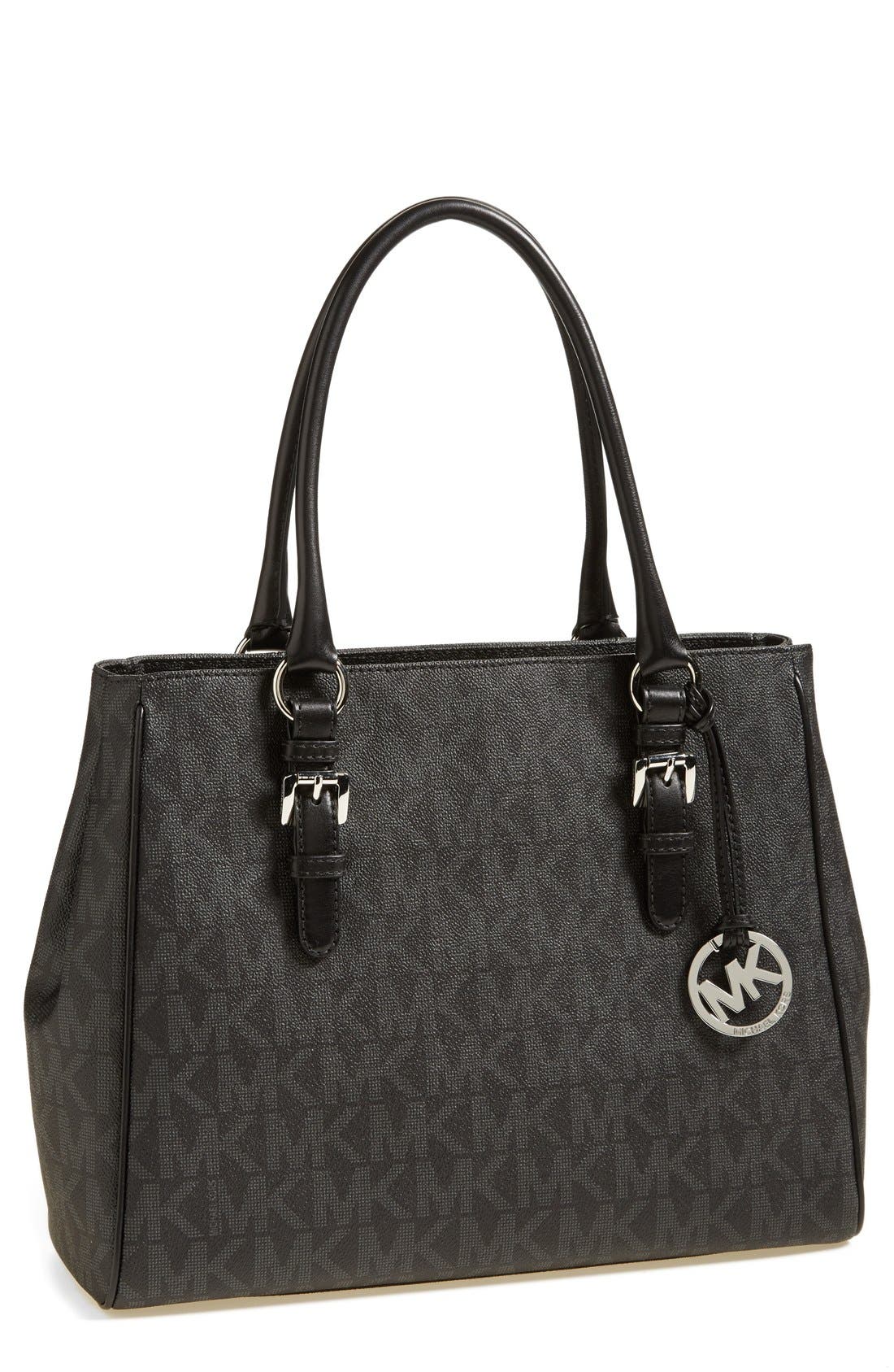 'Medium Jet Set' Work Tote, Main, color, BLACK