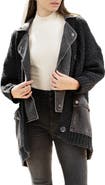 SAACHI Mixed Media Denim Knit Cardigan