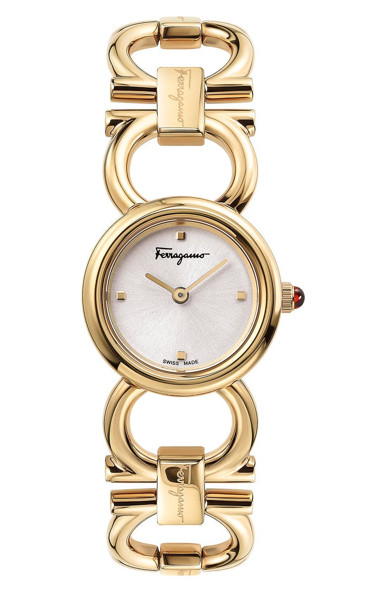 FERRAGAMO Salvatore Ferragamo Double Gancini Bracelet Watch, 22mm, Main, color,