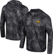 COLOSSEUM Men's Colosseum Black Iowa Hawkeyes Palms Printed Lightweight Quarter-Zip Hooded Top