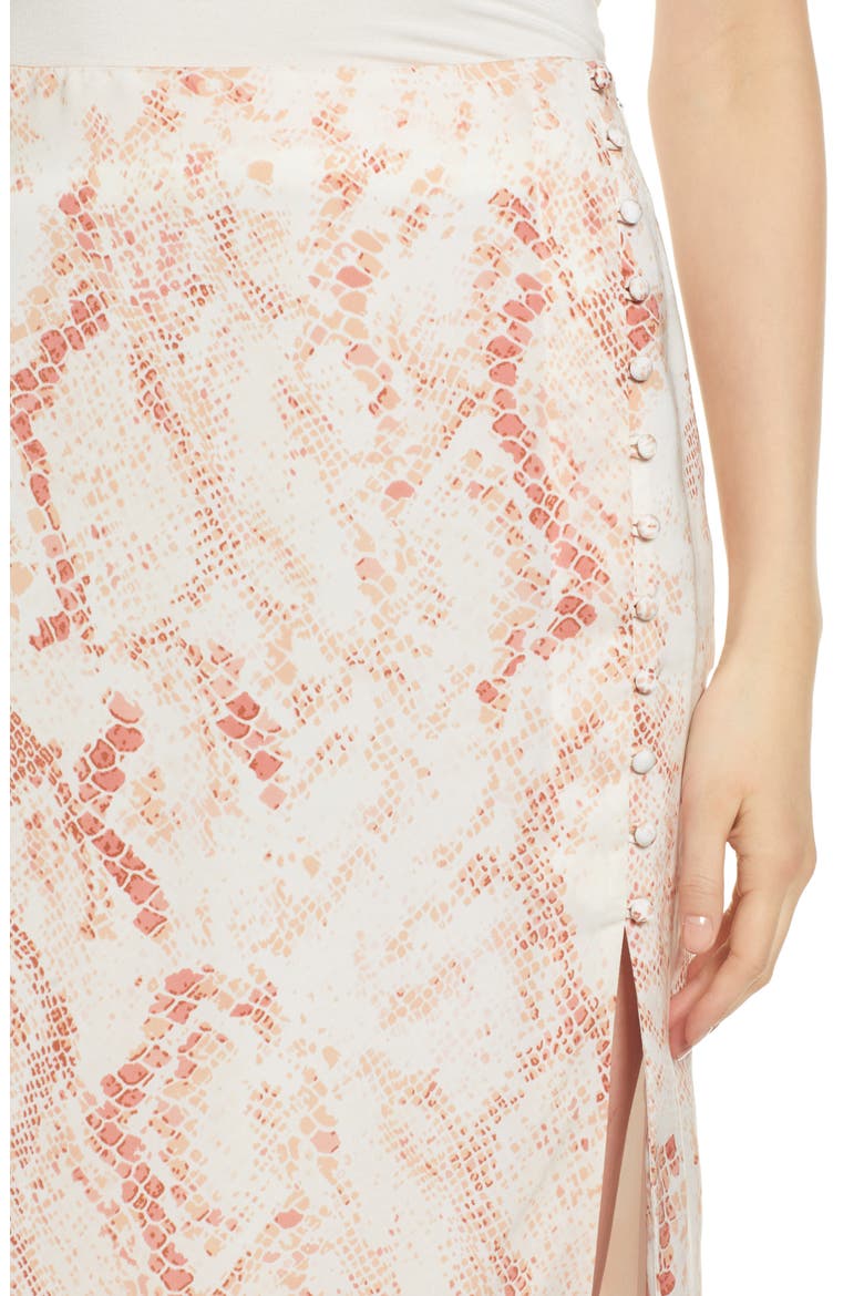 Fairfax Snakeskin Print Satin Midi Skirt, Alternate, color, SOFT BEIGE